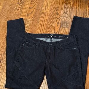 7 For All Mankind Women's Black Skinny Jeans